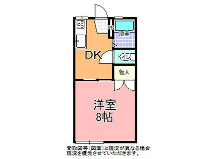 ハイツ・東野B棟(1DK/1階)の間取り写真