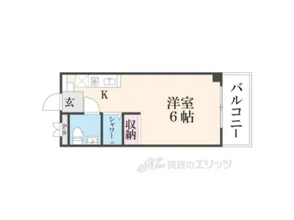 ＪＲ東海道本線 草津駅(滋賀) 徒歩14分 3階建 築37年(ワンルーム/3階)の間取り写真