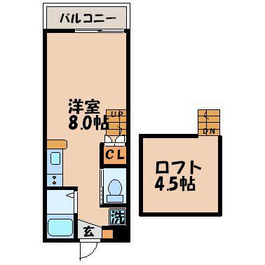 ディノ三原A棟(ワンルーム/1階)の間取り写真