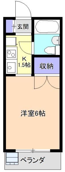 メゾンドール所沢(ワンルーム/3階)の間取り写真
