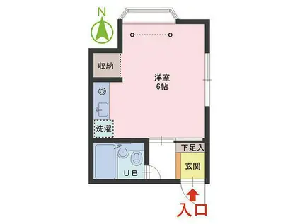 ベルトピア田原(ワンルーム/2階)の間取り写真