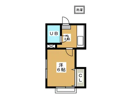 デュエット調布(1K/2階)の間取り写真