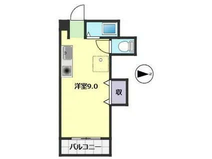 フェリオ澤田(ワンルーム/3階)の間取り写真