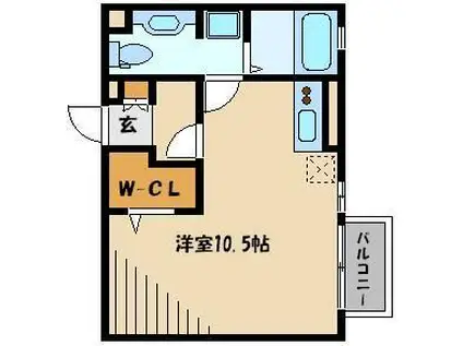 シェスタ・モナリエ(ワンルーム/2階)の間取り写真