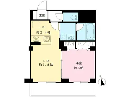 バモス聖蹟(1LDK/3階)の間取り写真