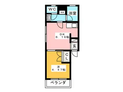 ソレイユ御茶ノ水(1DK/3階)の間取り写真