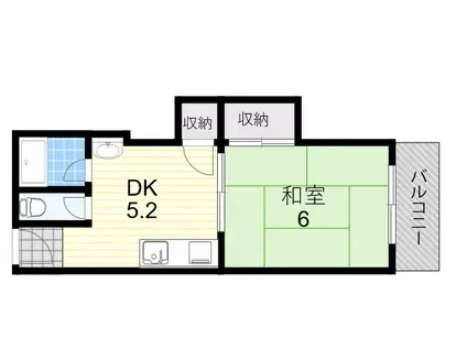 シャトー天神ノ森(1DK/4階)の間取り写真