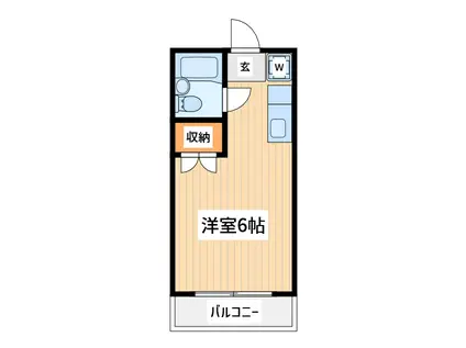 エステートピアポニー(ワンルーム/2階)の間取り写真