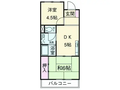 ロイヤルコーポ忠岡(2DK/4階)の間取り写真