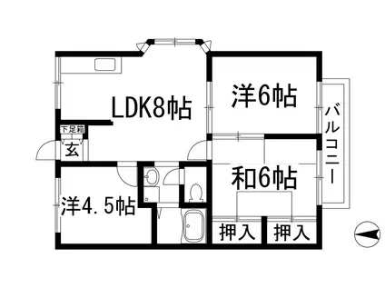エステートピア宝塚(3LDK/2階)の間取り写真