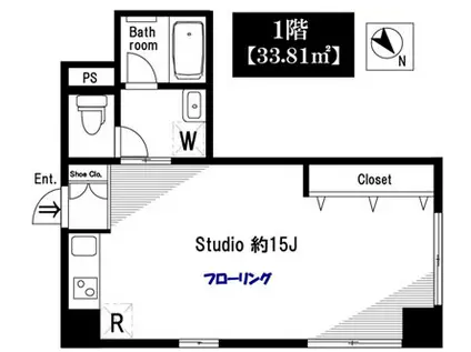 日商岩井恵比寿マンション(ワンルーム/1階)の間取り写真