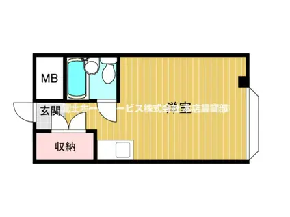 シャトー杉本PARTII(ワンルーム/3階)の間取り写真