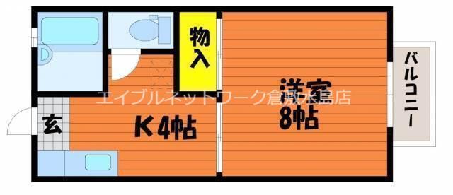 メゾンソレイユ(1K/2階)の間取り写真