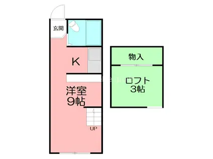 ダイヤパレスII(1K/2階)の間取り写真
