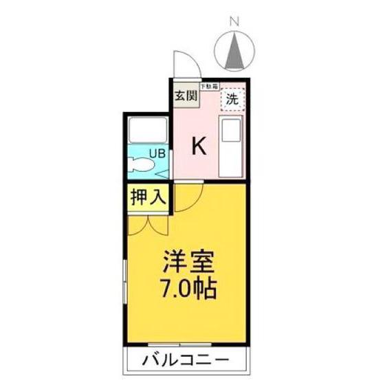 アドバンス(1K/6階)の間取り写真