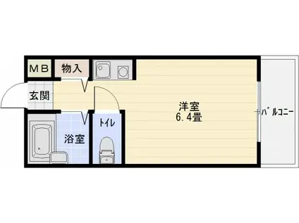 スカイキャンパス旭ヶ丘(ワンルーム/2階)の間取り写真