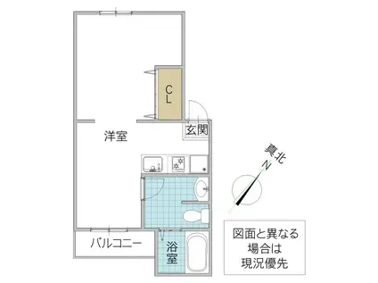 CASA・SKE II(ワンルーム/4階)の間取り写真
