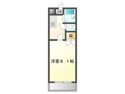 アロフトユーカリ(1K/4階)の間取り写真