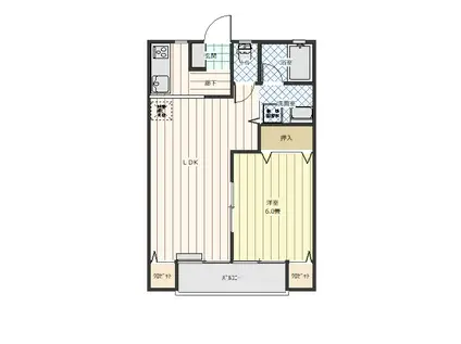 ジュンコーポI-204(1LDK/2階)の間取り写真