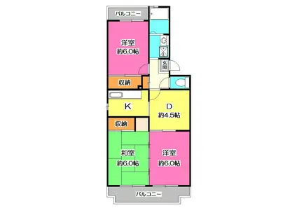パークヒル航空公園II(3DK/3階)の間取り写真