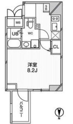 エグゼ難波南VI(1K/9階)の間取り写真