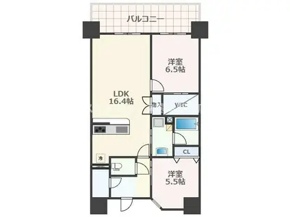 ザ サンズ熊本城公園(2LDK/9階)の間取り写真