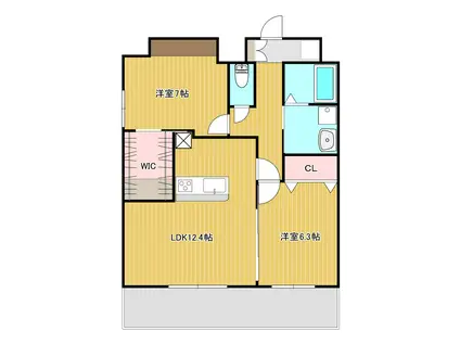 グレイスハイツ東中通タワー(2LDK/12階)の間取り写真