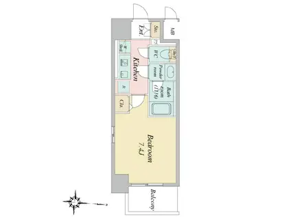 BPRレジデンス丸の内(1K/2階)の間取り写真