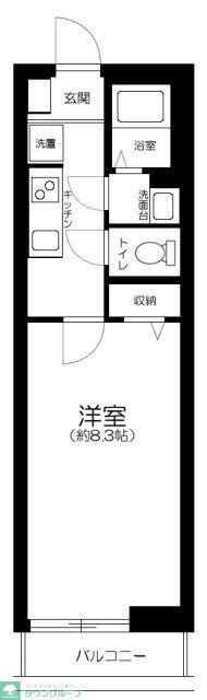 ZERDIA草加(1K/1階)の間取り写真