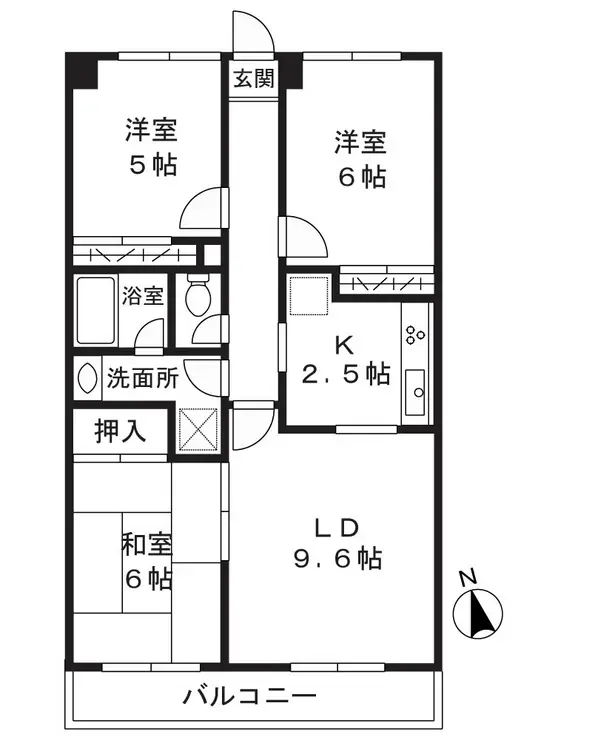 リーブル梶ヶ谷 2階階 間取り