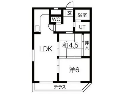 プレアール南亀井II(2LDK/1階)の間取り写真