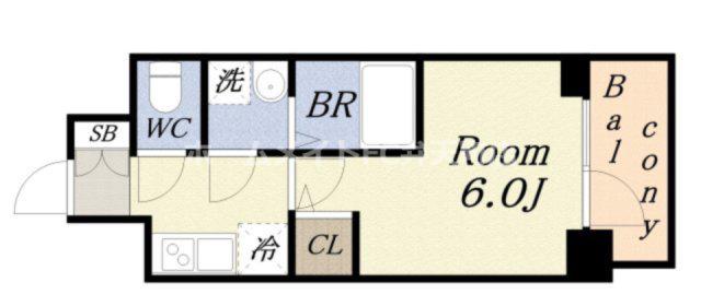 エスリード弁天町ノース RESIDENCE(1K/9階)の間取り写真