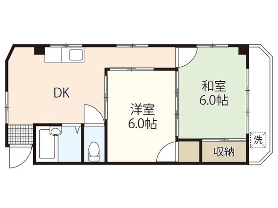メゾン中山(2DK/2階)の間取り写真