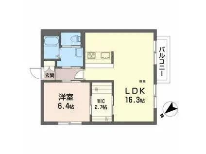エステート大内(1LDK/1階)の間取り写真