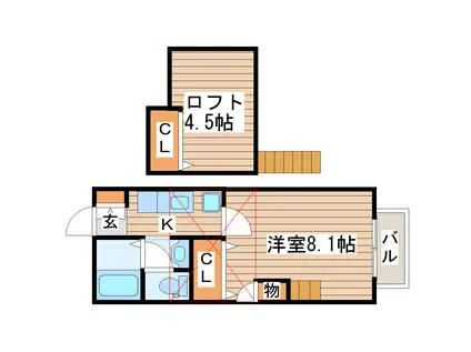 TORINOII(1K/1階)の間取り写真