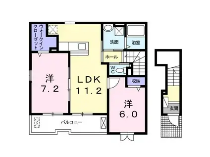 ジェネス(2LDK/2階)の間取り写真