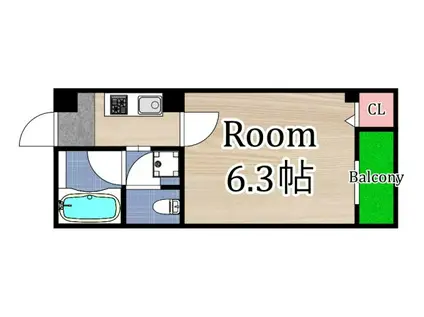 COLLECTION桜ノ宮I(1K/3階)の間取り写真