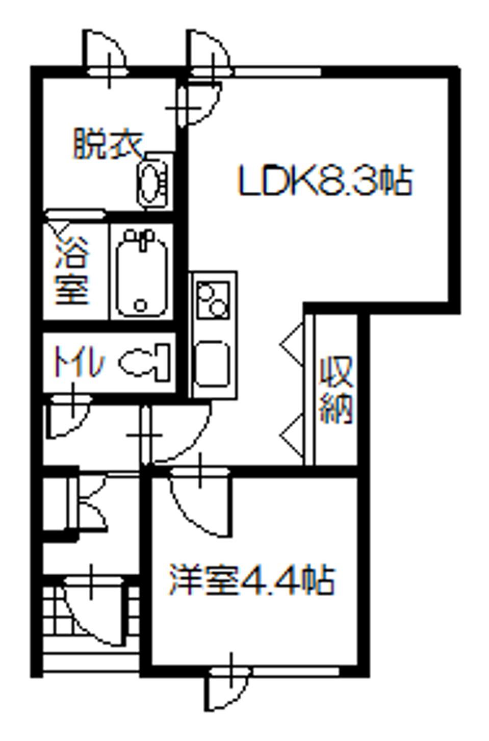 コーポピュア(1LDK/1階)の間取り写真