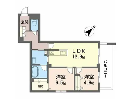 フィグ古江東町 A(2LDK/2階)の間取り写真