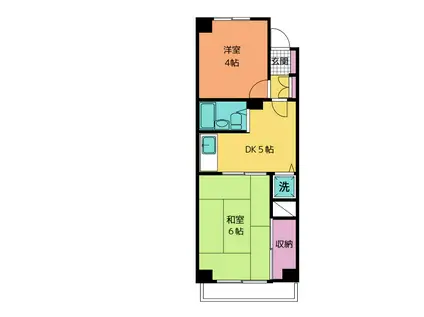 武蔵野パークマンション(2DK/5階)の間取り写真