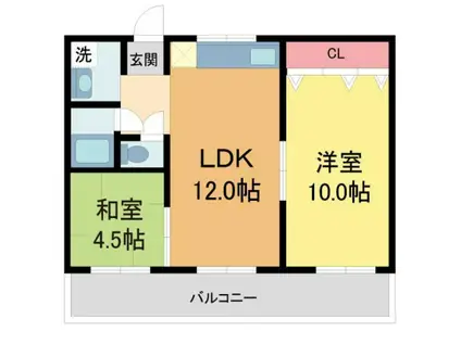 リバティハイツ(2LDK/3階)の間取り写真