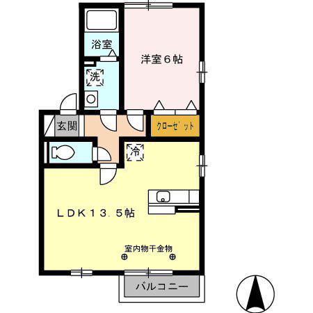 プレヴナーンス(1LDK/1階)の間取り写真