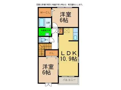 フルール蘭IIB(2LDK/2階)の間取り写真