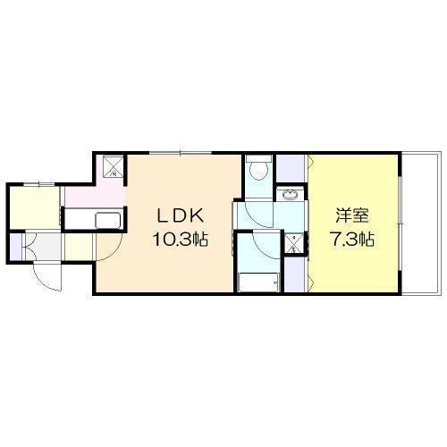 アルテサウスタワー(1LDK/4階)の間取り写真