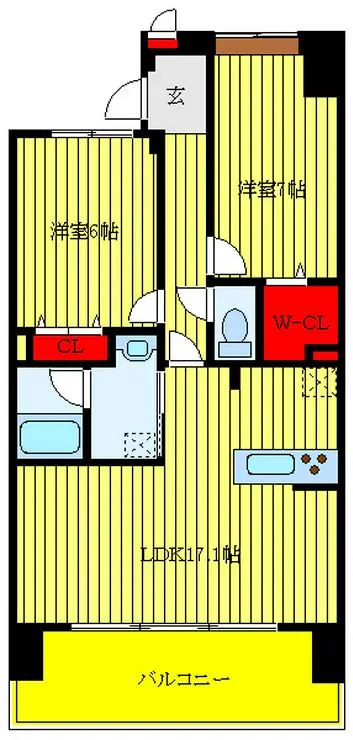 ロイヤルパークス新田 13階階 間取り