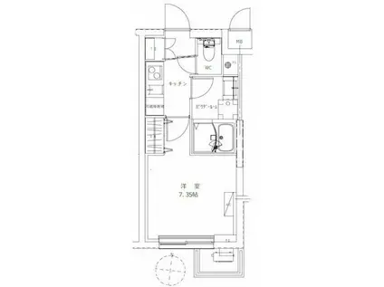 GENOVIA蕨(1K/1階)の間取り写真