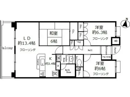 UURコート志木(3LDK/5階)の間取り写真