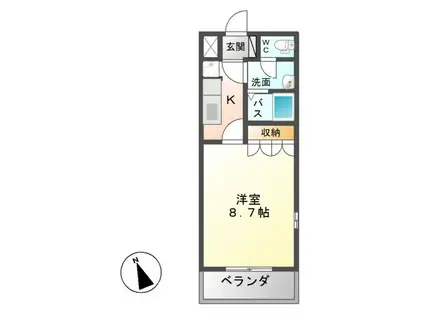 セピアローズ(1K/1階)の間取り写真