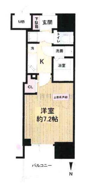 セレニテ本町東リアン(1K/13階)の間取り写真