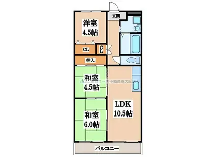 デイグランロイヤルヴィラ(3LDK/8階)の間取り写真